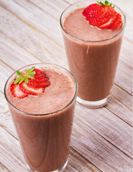 Chocolate Covered Strawberry Protein Smoothie