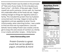 Load image into Gallery viewer, Organic protein granola nutrition facts
